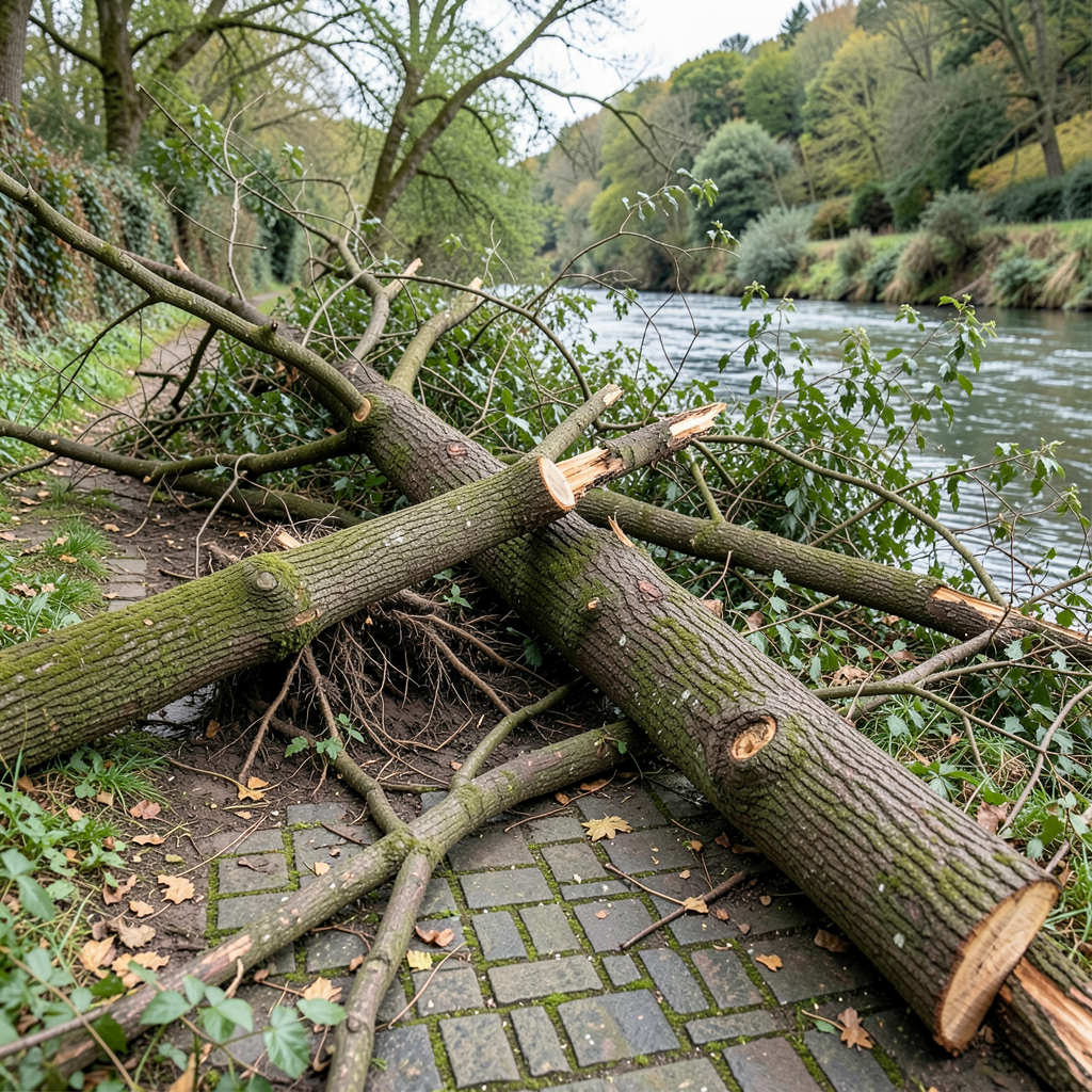 Felled trees block Keighley riverside path for six weeks, conservation group warns